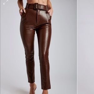 Brown Crocodile Trousers